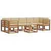 vidaXL Conjunto de sof&aacute;s de exterior con coj&iacute;n 8 pcs Natural y Beige