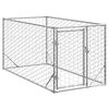 vidaXL Caseta para perros de exterior con puerta 2x1x1 m de acero galvanizado