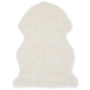vidaXL Alfombra de piel de oveja sint&eacute;tica blanco 60x90 cm