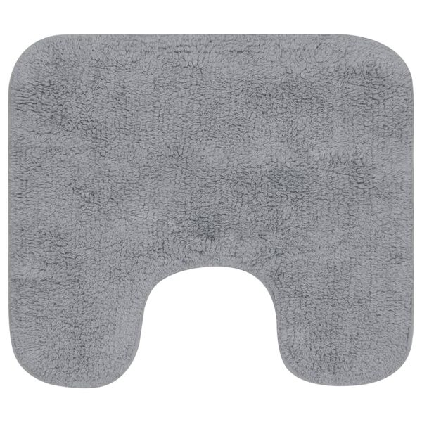 vidaXL Conjunto de alfombrillas de ba&ntilde;o de tela 3 piezas gris