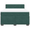 vidaXL Cama box spring con colch&oacute;n terciopelo verde oscuro 140x190 cm