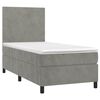vidaXL Cama box spring con colch&oacute;n terciopelo gris claro 80x200 cm