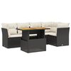 vidaXL Set de muebles de jard&iacute;n 5 pzas y cojines rat&aacute;n sint&eacute;tico negro
