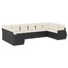 vidaXL Set de sof&aacute;s de jard&iacute;n 10 pzas cojines rat&aacute;n sint&eacute;tico negro