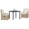 vidaXL Conjunto de Comedor de Jard&iacute;n 3 pcs Beige y crema