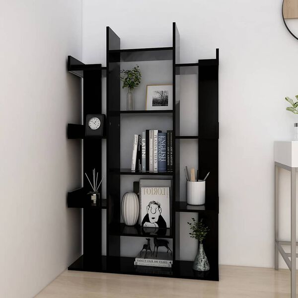 vidaXL Librería de madera contrachapada negro 86x25,5x140 cm