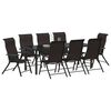 vidaXL Conjunto de Comedor de Jard&iacute;n 9 pcs Negro Caf&eacute;