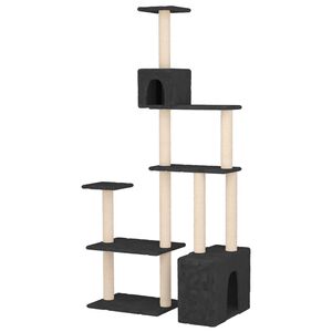 vidaXL &Aacute;rbol para gatos con postes de sisal Gris oscuro 177,5 cm