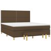 vidaXL Cama box spring con colch&oacute;n tela marr&oacute;n oscuro 180x200 cm