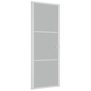 vidaXL Puerta interior de vidrio y aluminio blanco mate 76x201,5 cm
