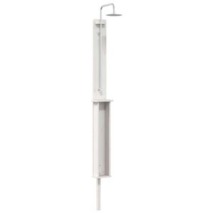 vidaXL Ducha exterior 246 cm Madera maciza de pino y acero inoxidable