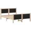 vidaXL Estructura de cama con cabecera Marr&oacute;n y negro 140 x 190 cm