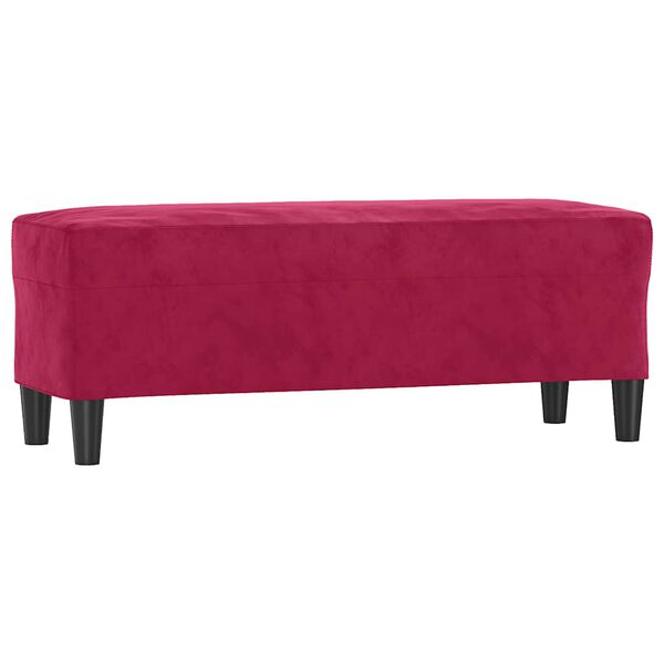vidaXL Banco de terciopelo rojo vino tinto 100x35x41 cm