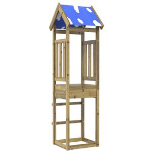 vidaXL Torre de Juego Marr&oacute;n Madera S&oacute;lida Impregnada