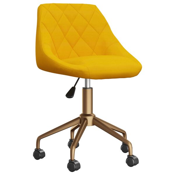 vidaXL Silla de comedor giratoria de terciopelo amarillo mostaza