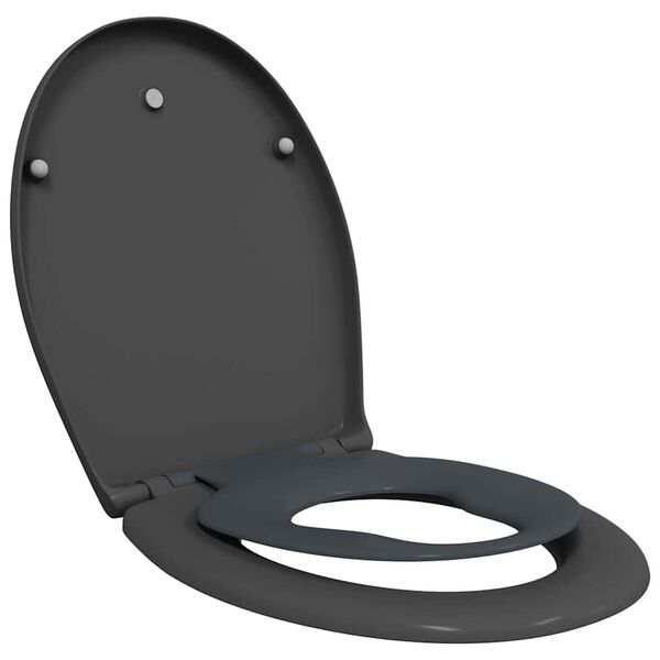 vidaXL Asiento de WC Antracita 44,5 x 37,3 x 4,3 cm Duroplast