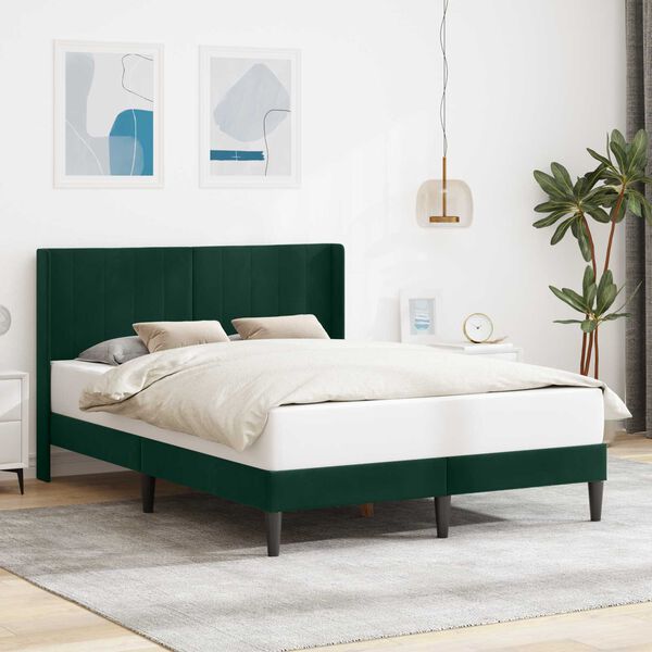 vidaXL Estructura de cama Verde oscuro 120 x 190 cm Terciopelo