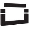 vidaXL Conjunto de mueble de TV 8 pcs Roble Negro Madera de ingenier&iacute;a