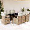 vidaXL Set de mesa y sillas de jard&iacute;n 5 pzas y cojines rat&aacute;n PE beige
