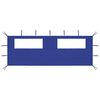 vidaXL Pared lateral de cenador con ventanas azul 6x2 m