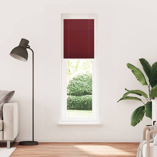 vidaXL Estor Plisado rojo burdeos 55x200 cm Tela Ancho 54,4 cm