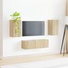 vidaXL Conjunto de mueble para TV de pared 4 pcs Roble Sonoma