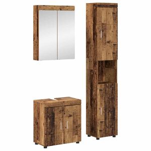 vidaXL Juego de muebles de ba&ntilde;o con estante TULUM Madera vieja