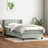 vidaXL Cama box spring con colch&oacute;n terciopelo gris claro 90x210 cm