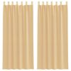 vidaXL Cortinas de gasa con bolsillos para varillas 2 uds. arena