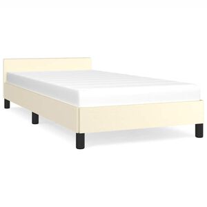 vidaXL Estructura de cama con cabecero sin colch&oacute;n crema 90x190 cm
