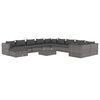 vidaXL Set de muebles de jard&iacute;n 12 pzas y cojines rat&aacute;n sint&eacute;tico gris