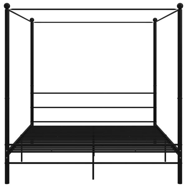 vidaXL Estructura de cama con dosel sin colchón metal negro 180x200 cm