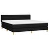 vidaXL Cama box spring con colch&oacute;n tela negro 160x200 cm