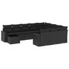 vidaXL Set de sof&aacute;s de jard&iacute;n 11 pzas y cojines rat&aacute;n sint&eacute;tico negro