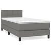 vidaXL Cama box spring con colch&oacute;n tela gris oscuro 100x200 cm