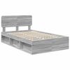 vidaXL Estructura de cama con cabecera Gris Sonoma 135 x 190 cm