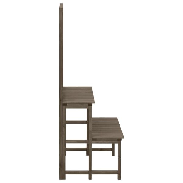 vidaXL Soporte de plantas y enrejado madera de abeto gris 70x42x115 cm
