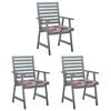 vidaXL Sillas comedor de jard&iacute;n 3 uds madera maciza acacia y cojines