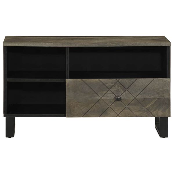 vidaXL Mueble de TV madera maciza de mango negro 80x33x46 cm