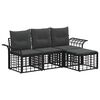 vidaXL Conjunto de sof&aacute;s de exterior 4 uds. Negro y Gris oscuro