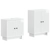 vidaXL Juego de gabinete de ba&ntilde;o de 2 piezas EDE Blanco Brillante