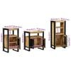 vidaXL Juego de muebles de ba&ntilde;o con caj&oacute;n 3 pcs Madera de mango maciza