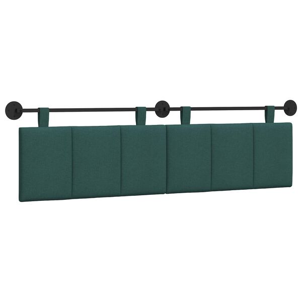 vidaXL Cabecera Colgante Rayado Verde oscuro 170 x 55 x 5 cm tela