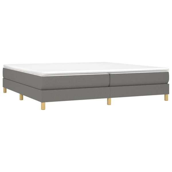 vidaXL Cama box spring con colchón tela gris oscuro 200x200 cm