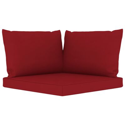 vidaXL Juego de muebles de jardín 9 piezas con cojines rojo tinto