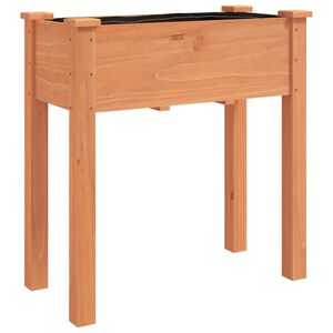 vidaXL Jardinera con forro interior madera abeto marr&oacute;n 71x37x76 cm