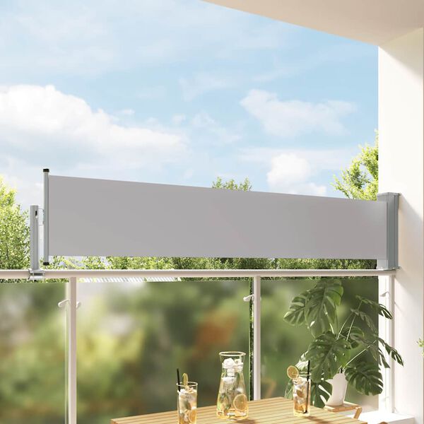 vidaXL Toldo lateral retr&aacute;ctil de jard&iacute;n gris 60x300 cm