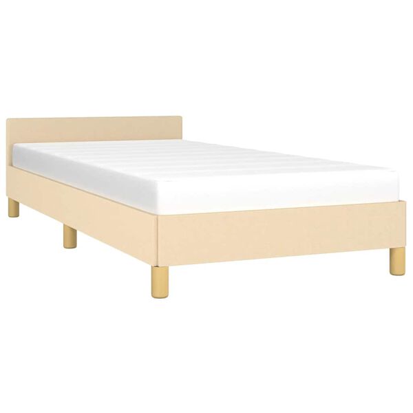 vidaXL Estructura de cama sin colch&oacute;n tela crema 100x200 cm