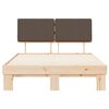 vidaXL Estructura de Cama con Cabecera Tapizada Taup&eacute; 140 x 190 cm