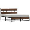vidaXL Estructura de cama sin colch&oacute;n metal marr&oacute;n roble 135x190 cm